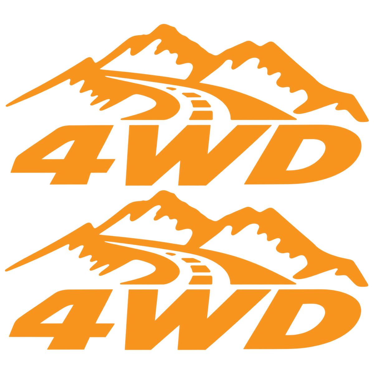 Set 2 Stickere 4WD Off-Road – Munți și Drum, Auto 4x4
