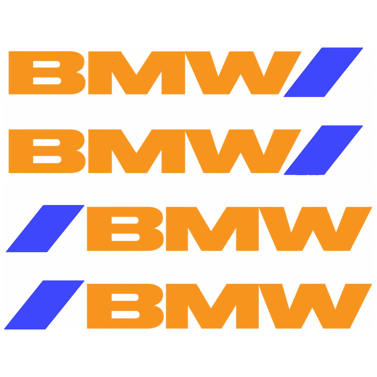 Set 4 Stickere Mânere BMW – Logo + Accent Albastru Racing, 12.5x2cm