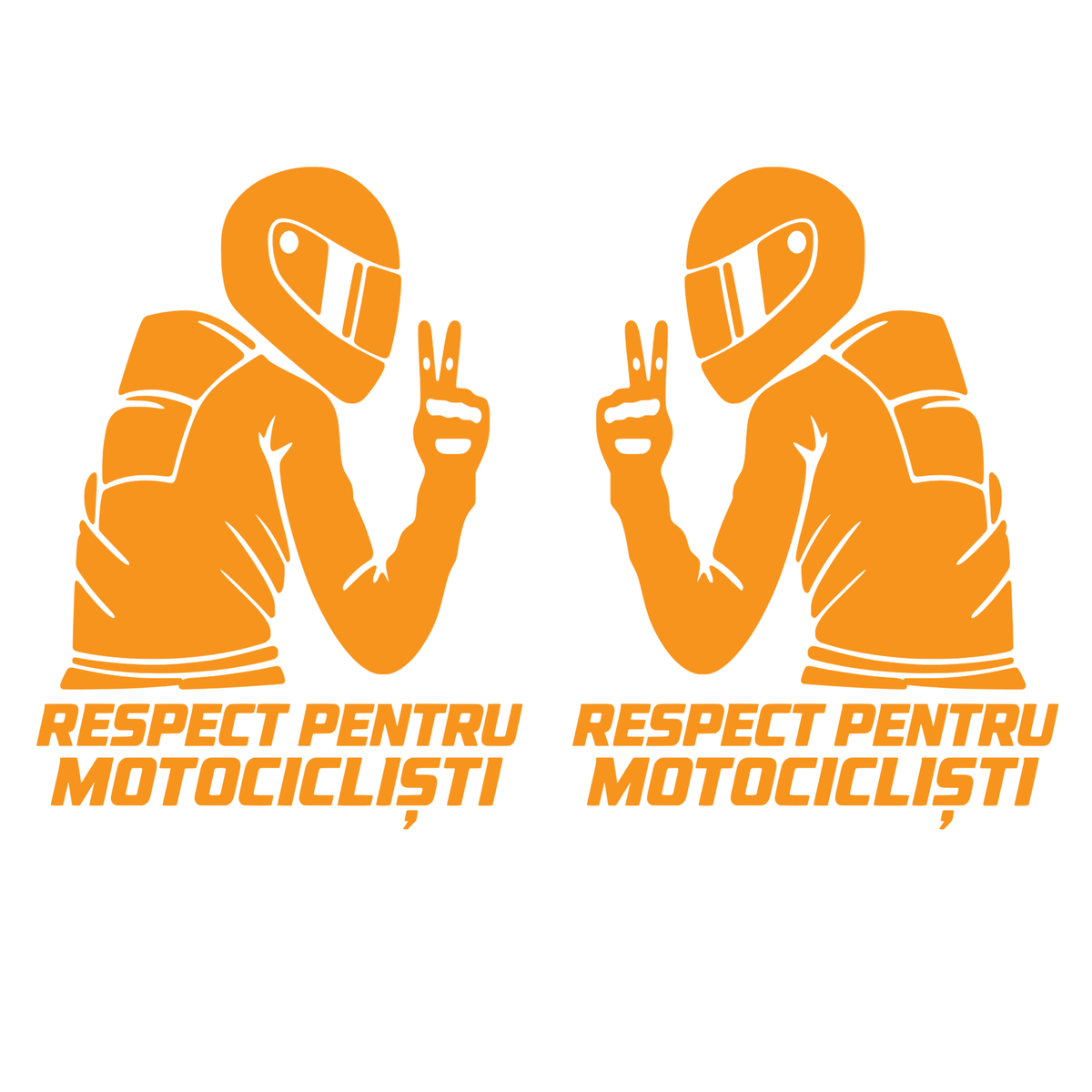 Set 2 Stickere Moto Respect pentru Motocicliști – Stânga + Dreapta