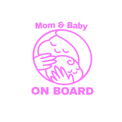 Sticker auto rezistent, mom and baby on board