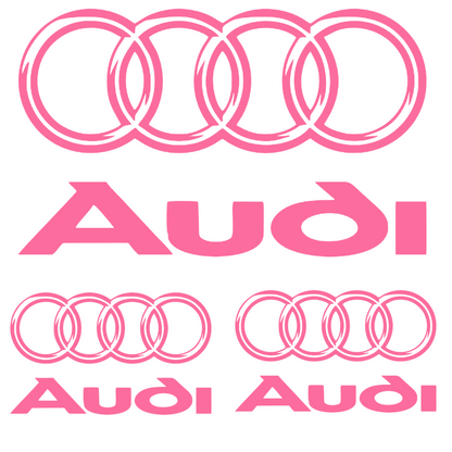 Set 3 stickere Audi cu sigla si scris