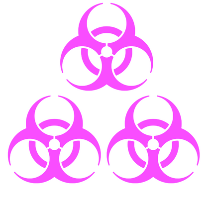 Set 3 stickere decorative Biohazard – Simbol Pericol Biologic