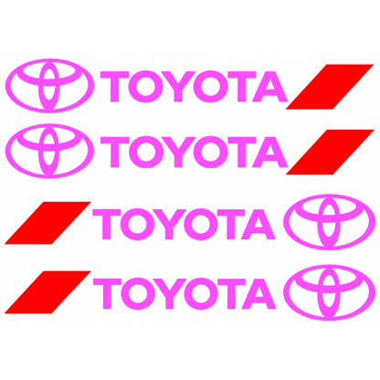 Set 4 Stickere Mânere Toyota – Logo + Accent Roșu Racing 12.5x2cm