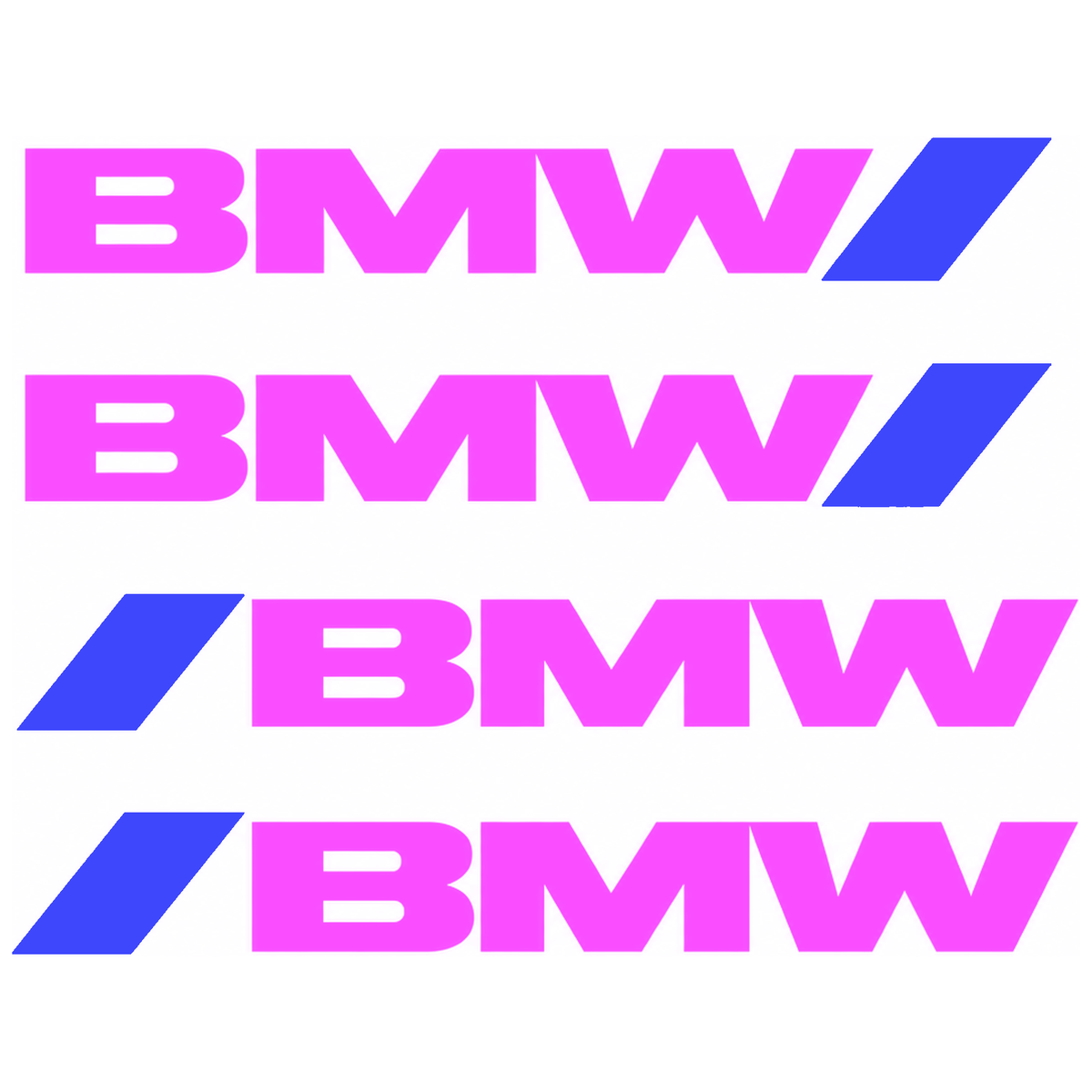 Set 4 Stickere Mânere BMW – Logo + Accent Albastru Racing, 12.5x2cm