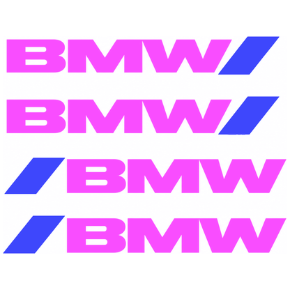 Set 4 Stickere Mânere BMW – Logo + Accent Albastru Racing, 12.5x2cm