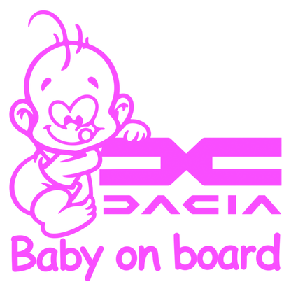 Sticker Dacia Baby on Board – Siglă Nouă Dacia, Bebeluș la Bord