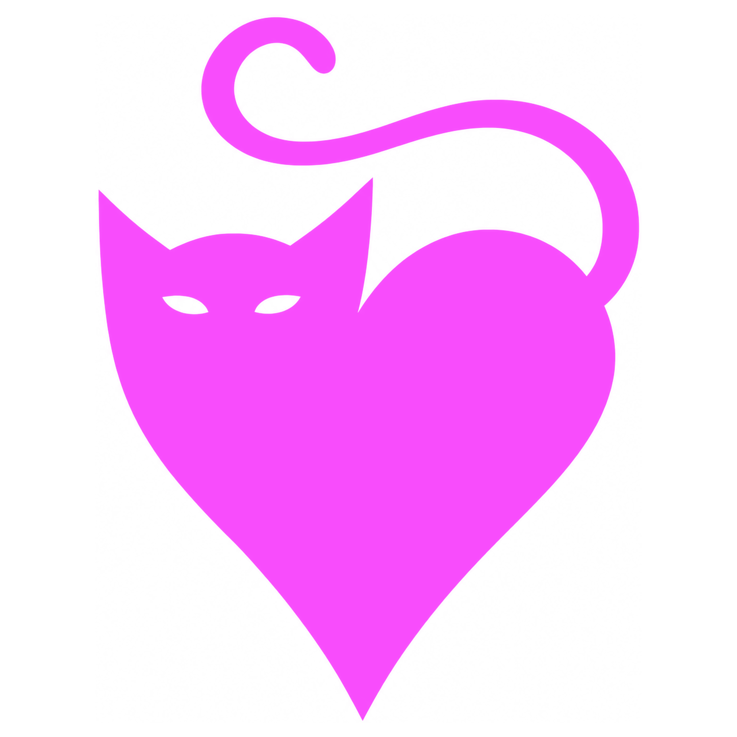 Sticker Pisică Inimă – Siluetă Cat Love