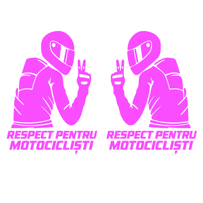 Set 2 Stickere Moto Respect pentru Motocicliști – Stânga + Dreapta