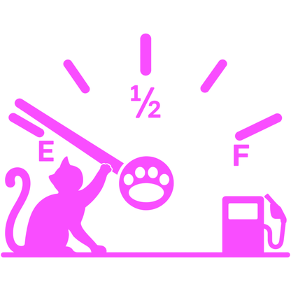 Sticker auto Pisică cu indicator de combustibil – pentru capacul rezervorului, 15cm