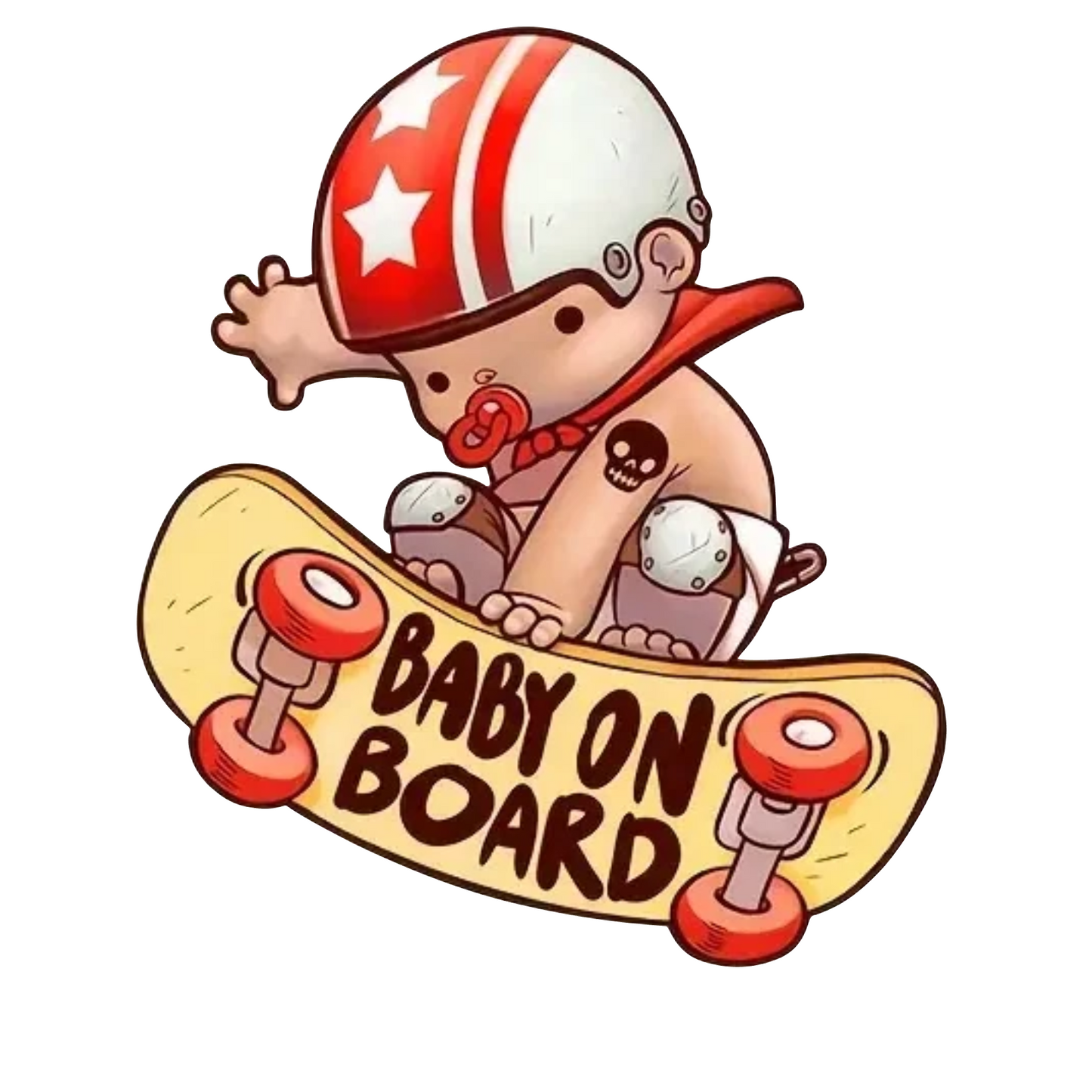 Sticker auto rezistent Baby on Board, skateboard