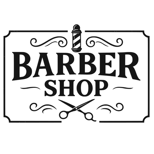 Sticker decorativ pentru vitrina salon frizerie, coafor, barber shop