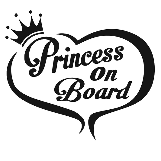 Sticker auto Princess on board cu inima