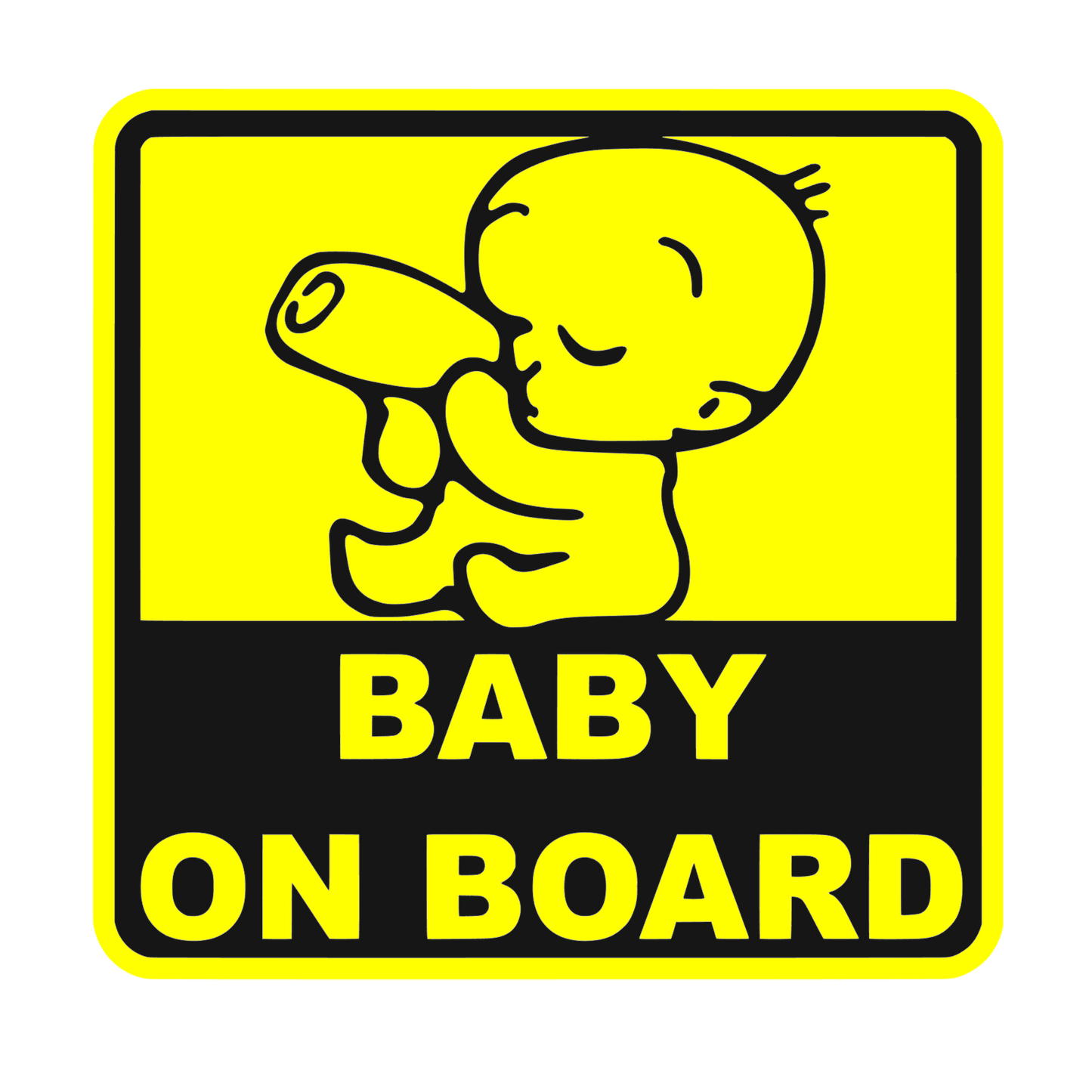 Sticker auto moto decorativ, tuning, rezistent la apa si UV, Baby on board cu biberon