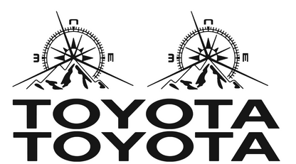 Set 2 Stickere Laterale Toyota cu busola