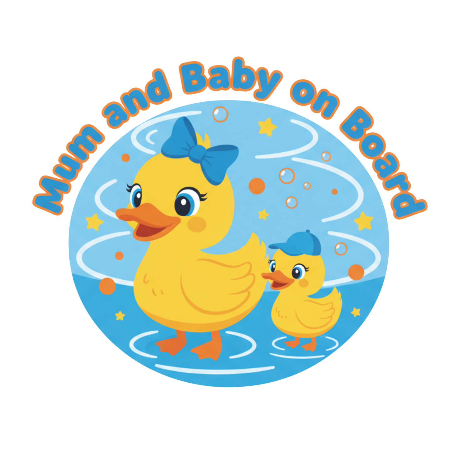 Sticker auto rezistent Mum and Baby on Board v2