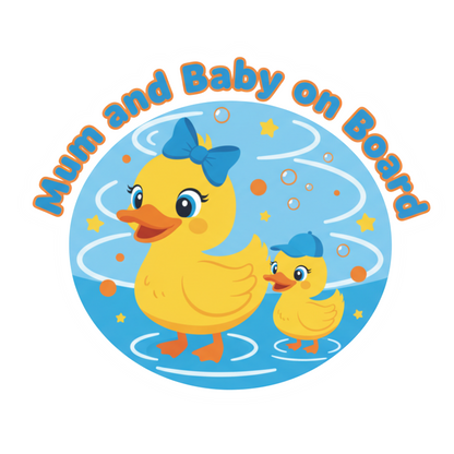 Sticker auto rezistent Mum and Baby on Board v2