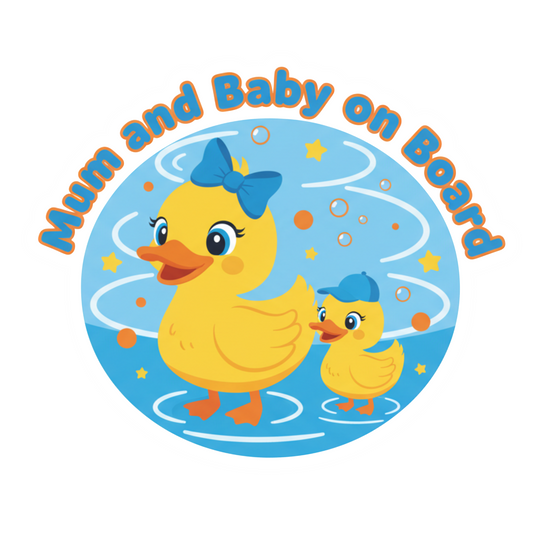 Sticker auto rezistent Mum and Baby on Board v2