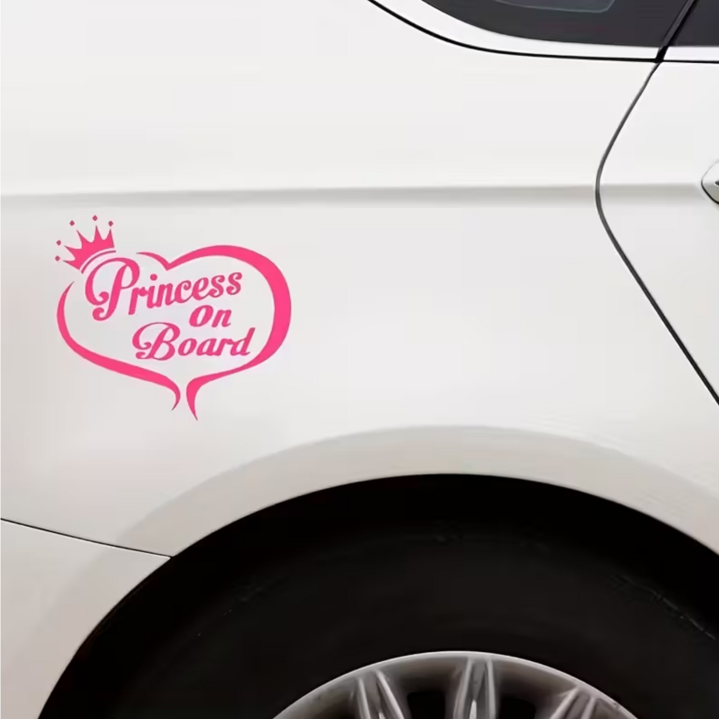 Sticker auto Princess on board cu inima