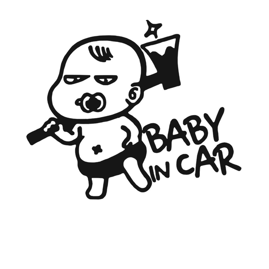 Sticker decorativ, rezistent la apa si soare, baby on board, baby Axe