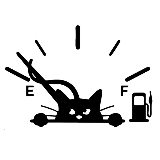 Sticker auto decorativ, pentru capacul rezervorului, model pisica ce se uita din rezervor la nivelul de combustibil