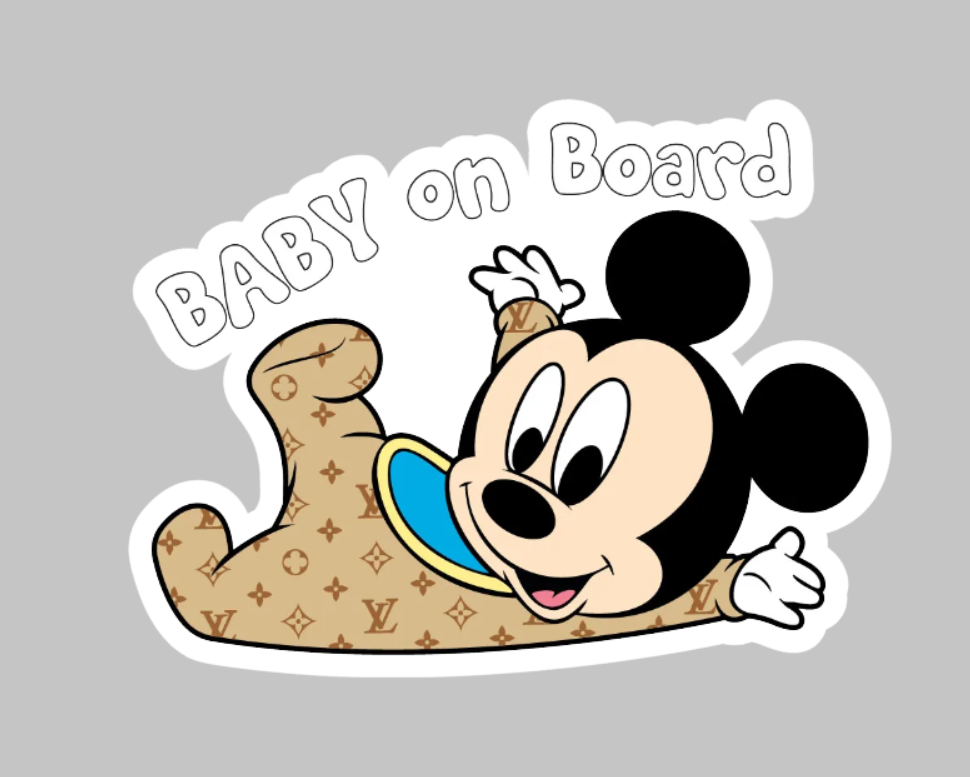 Sticker Baby on Board Mickey Mouse