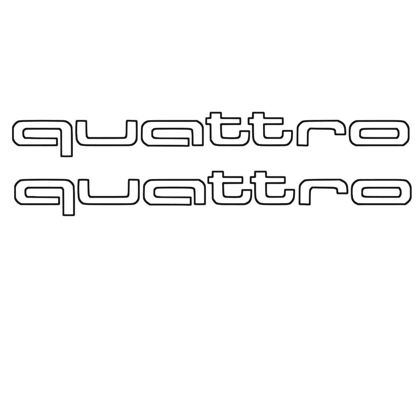 Set 2 stickere tuning pentru Audi, Quattro, scris subtire, rezistente