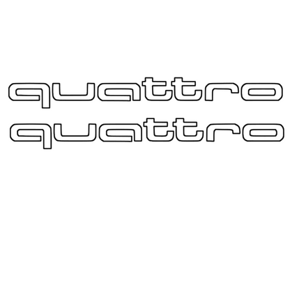Set 2 stickere tuning pentru Audi, Quattro, scris subtire, rezistente