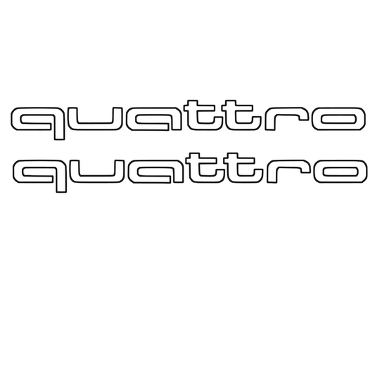 Set 2 stickere tuning pentru Audi, Quattro, scris subtire, rezistente