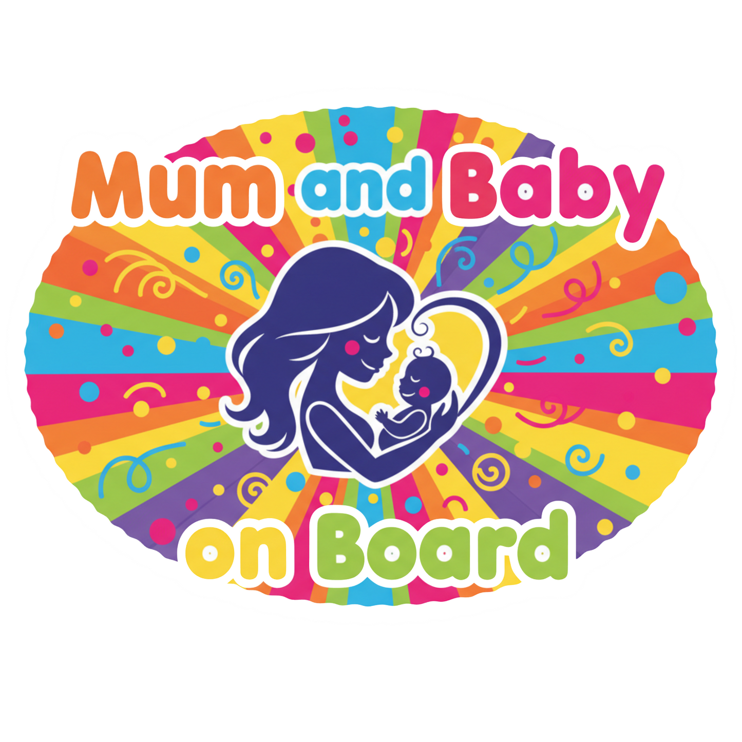 Sticker auto rezistent Mum and Baby on Board v1