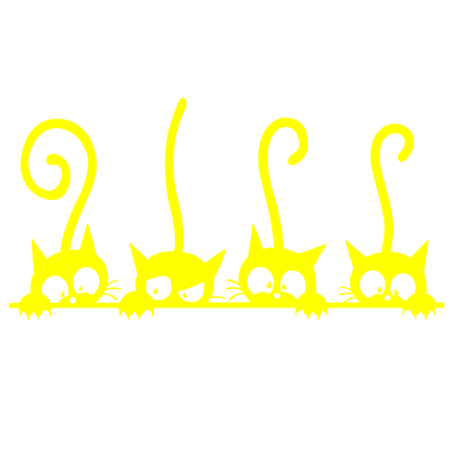 Sticker auto decorativ, 4 pisici