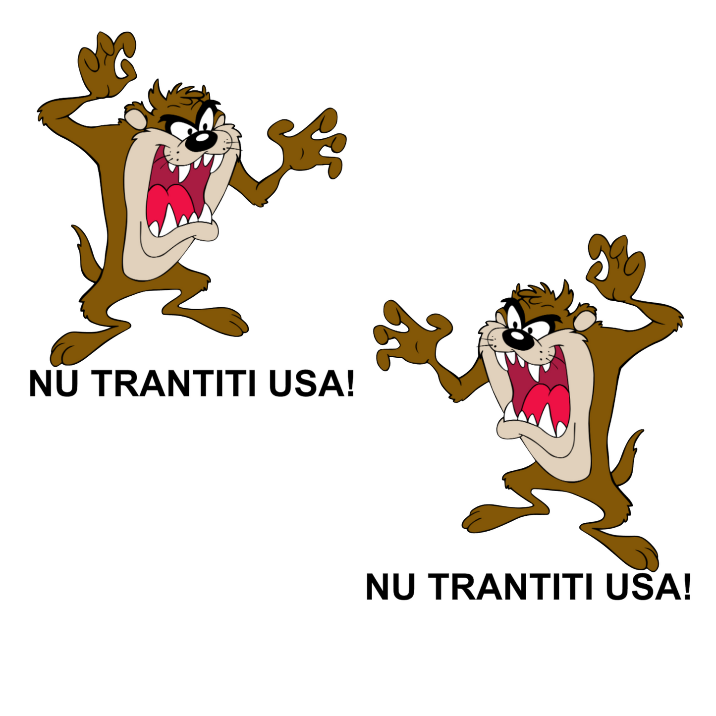 Set 2 stickere decorative Sticker Taxi/Uber/Bolt, Nu trantiti usa TAZZ, stanga si dreapta