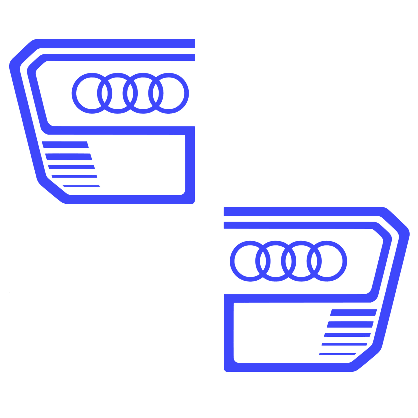 Set 2 stickere auto, rezistente la apa si UV, stanga si dreapta, pentru Audi