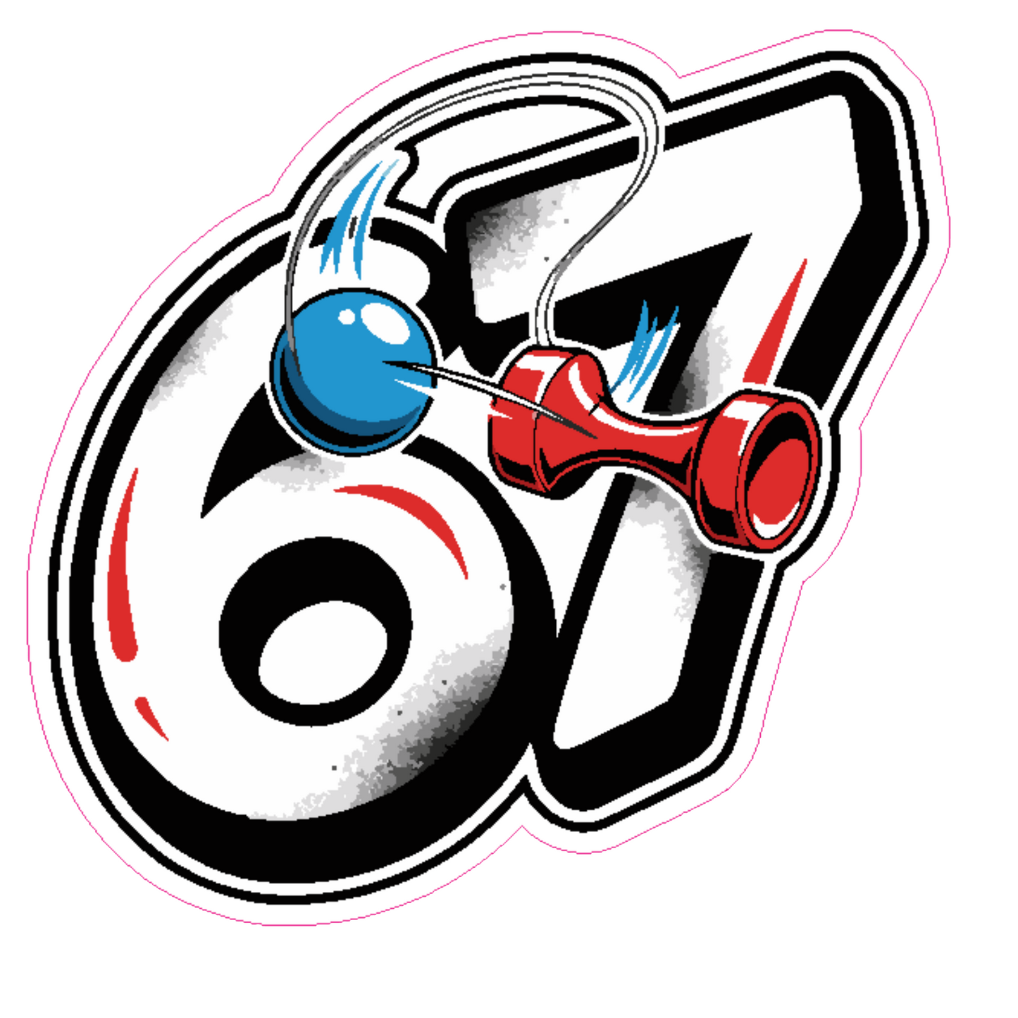 Sticker rezistent SIX SEVEN 67 Kendama v2
