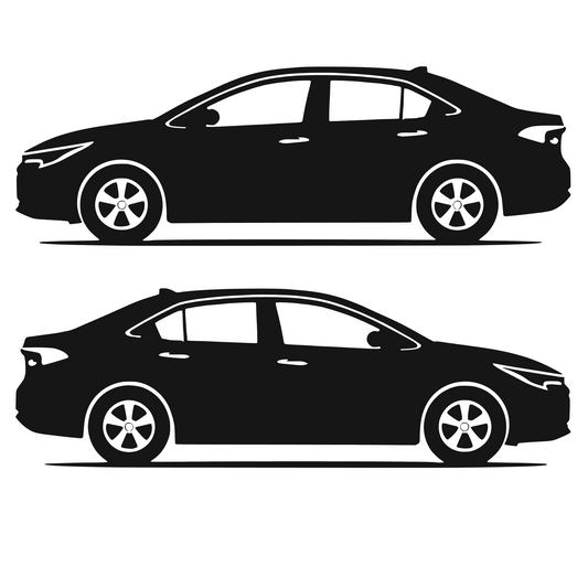 Set 2 stickere rezistente, stanga si dreapta, Toyota Corolla 2019+, sedan