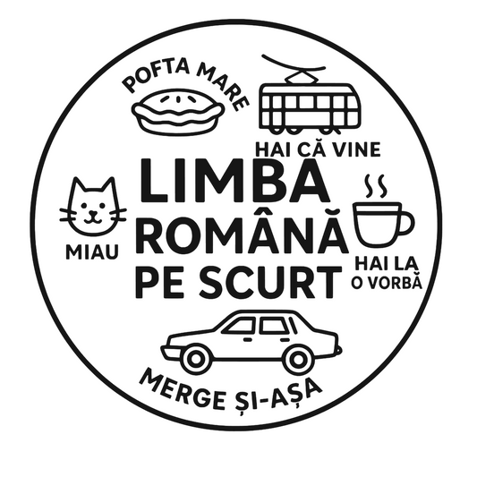 Sticker decorativ amuzant, limba romana pe scurt