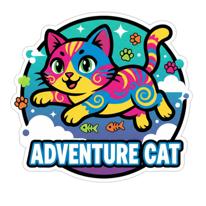 Sticker auto rezistent, pisica, cat adventure