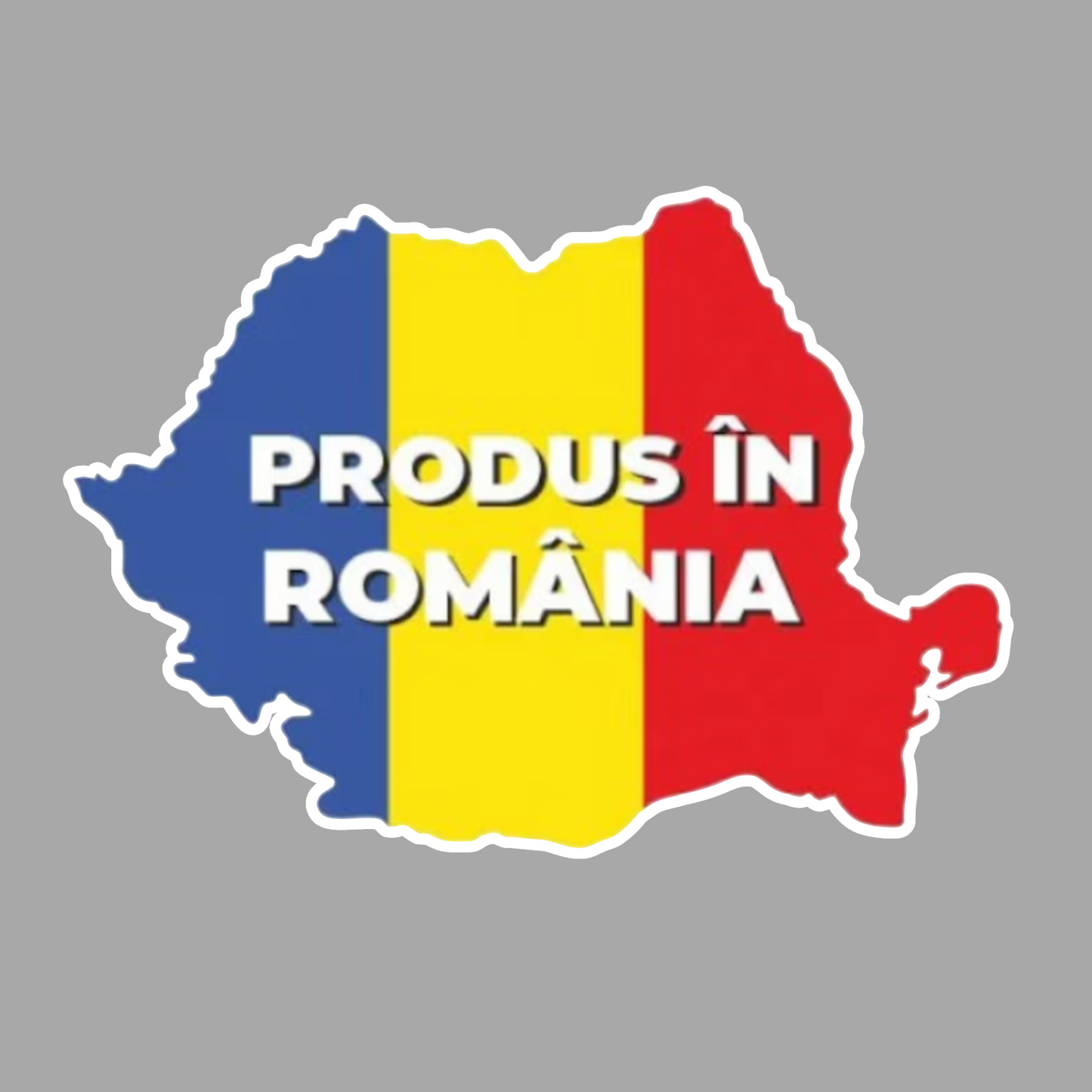 Stickere Produs în România – Hartă România – 6 × 4,2 cm – Etichete Autocolante