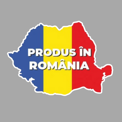 Stickere Produs în România – Hartă România – 6 × 4,2 cm – Etichete Autocolante