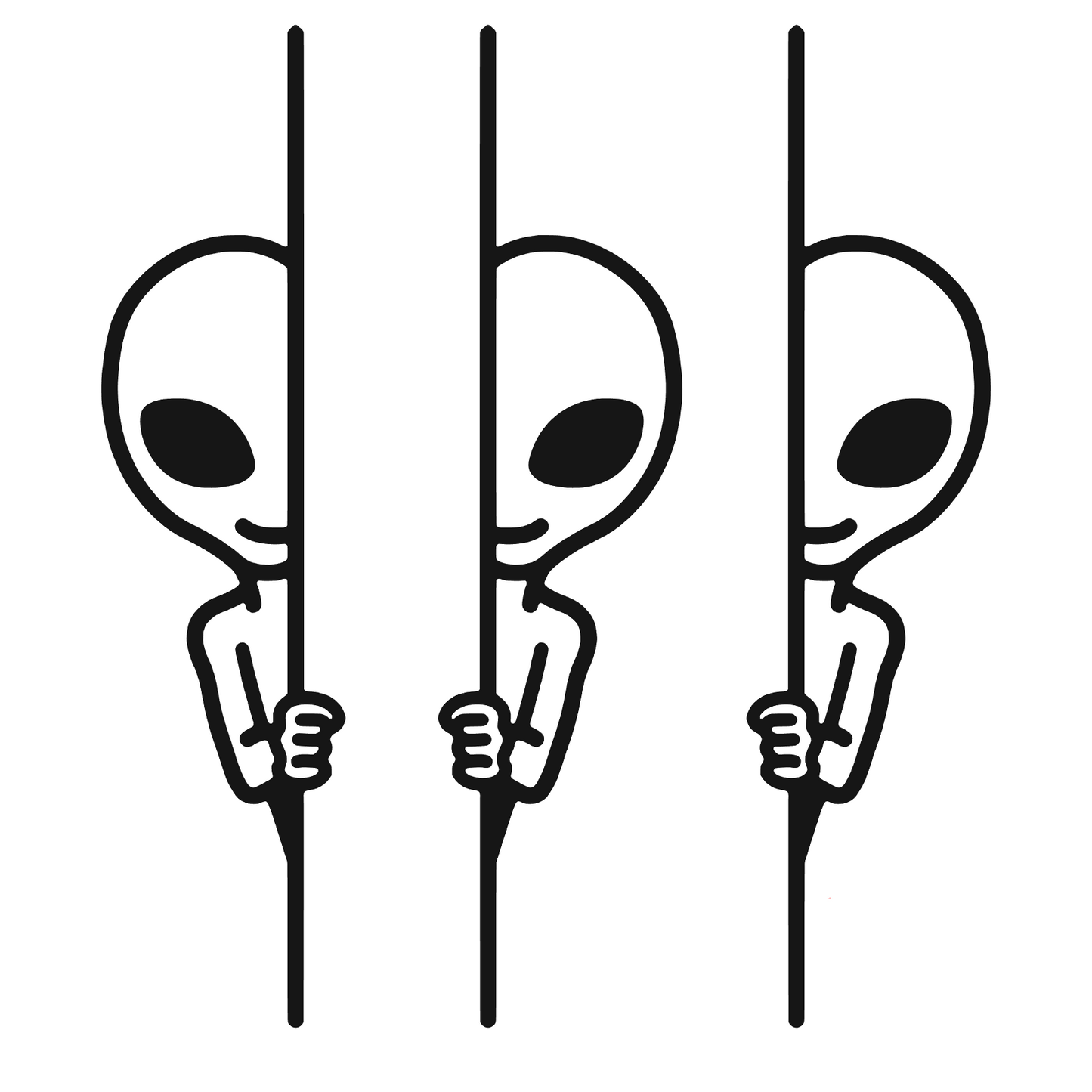 Set 3 stickere decorative, Alien Peek