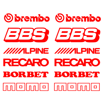 Stickere 12 stickere rezistente, Tuning Brands, sponsori