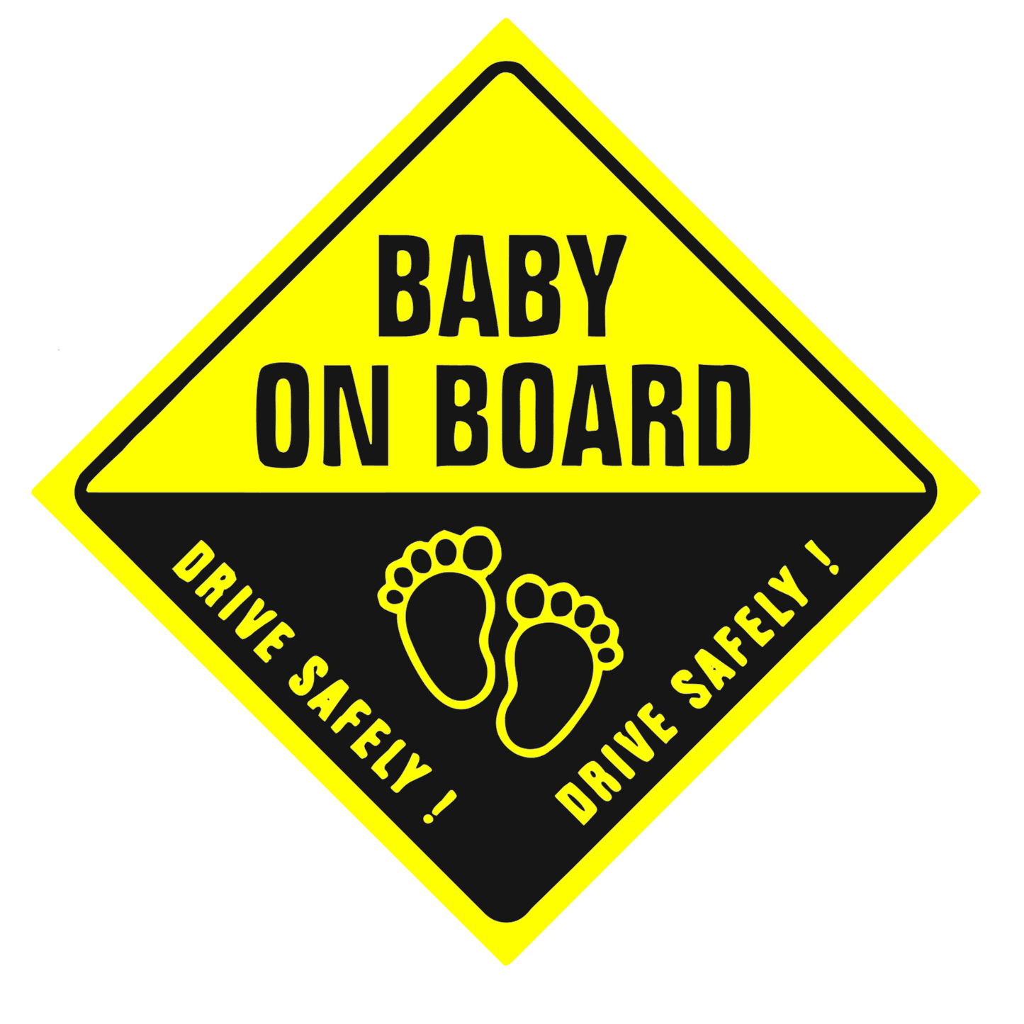Sticker auto moto decorativ, tuning, rezistent la apa si UV, Baby on Board, drive safely