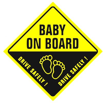 Sticker auto moto decorativ, tuning, rezistent la apa si UV, Baby on Board, drive safely