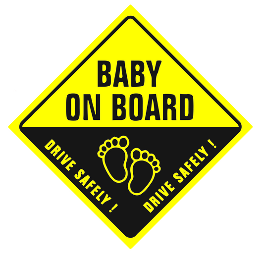 Sticker auto moto decorativ, tuning, rezistent la apa si UV, Baby on Board, drive safely