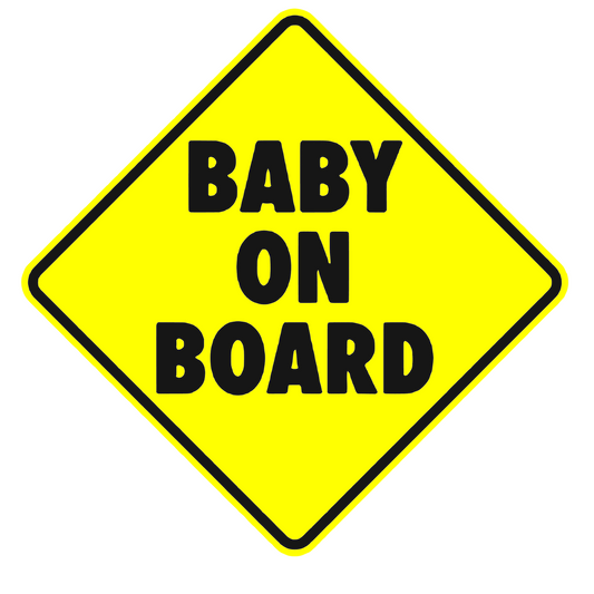 Sticker auto moto decorativ, tuning, rezistent la apa si UV, scris Baby on board