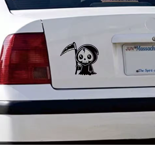 Sticker Auto Grim Reaper – Moartea cu Coasa, Autocolant Decupat