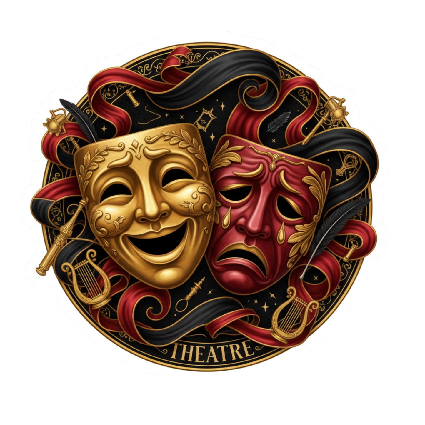 Sticker auto rezistent, masti teatrale, theatre