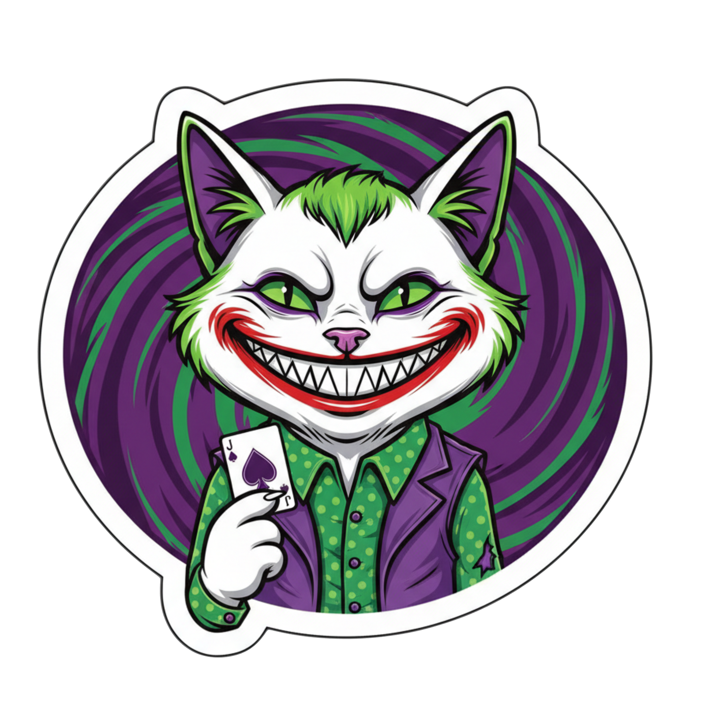 Sticker rezistent Pisica Joker v1