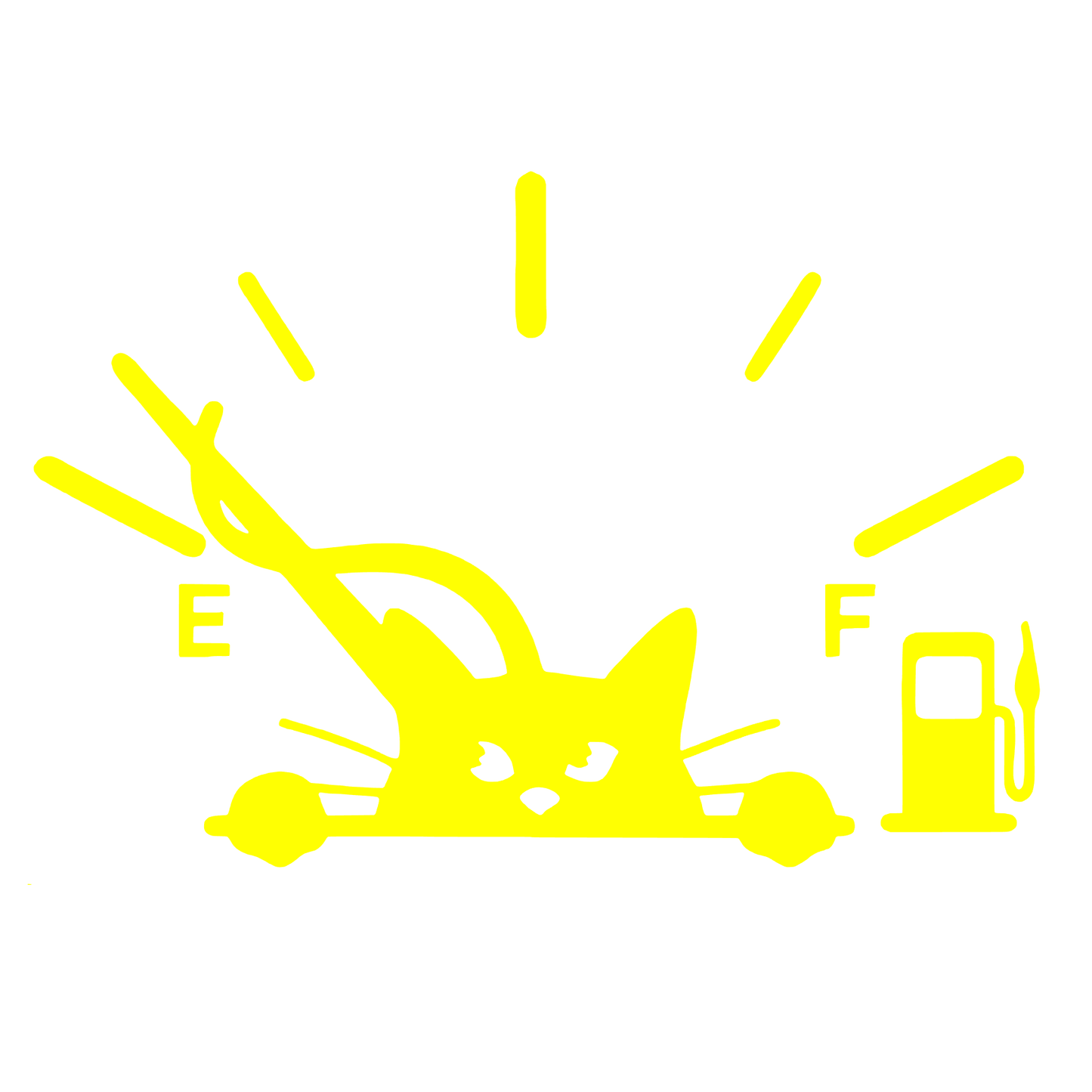 Sticker auto decorativ, pentru capacul rezervorului, model pisica ce se uita din rezervor la nivelul de combustibil