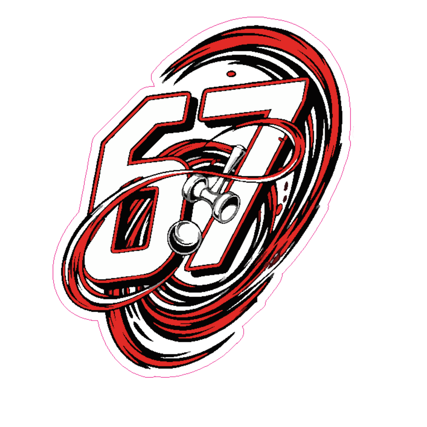 Sticker rezistent SIX SEVEN 67 Kendama v3