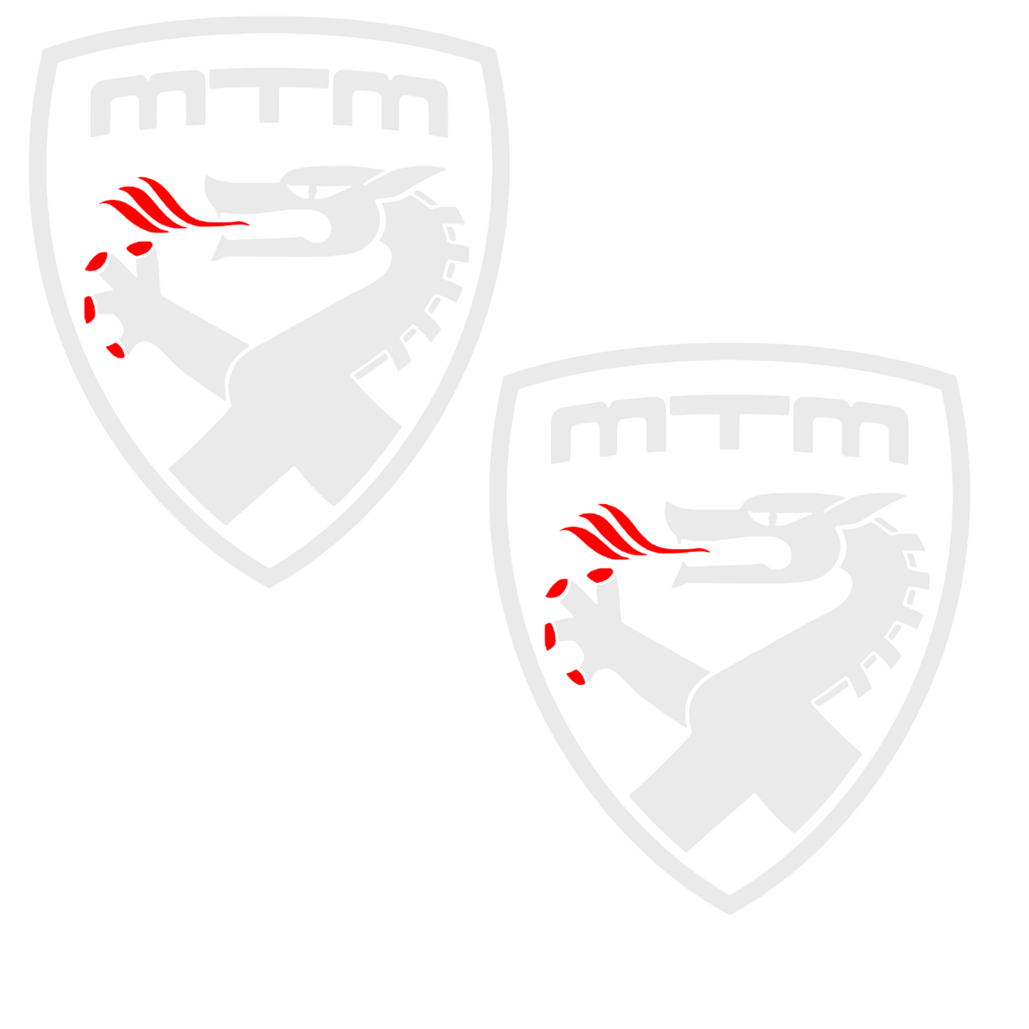 Set 2 bucati stickere auto MTM pentru Audi A3, A4, A5, A6, A7, A8, Q3, Q5, Q7, Q8, Sline, RS